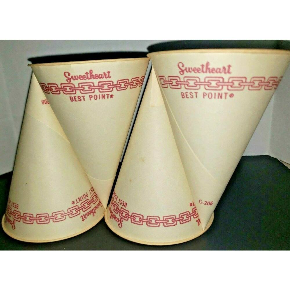 1960's Sweetheart Best Point‎ 206 Pointed Paper Cup Snow Cone Lot of 4 U290